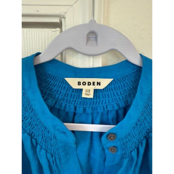 BODEN Ada Linen Short Dress Cerulean Blue - Size 2 - Picture 3 of 4